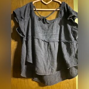 Maurice’s Navy Blue flowy Top ~ Plus Size 2X